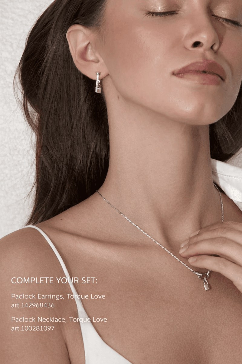 925 silver chain necklace for the neck with a lock pendant