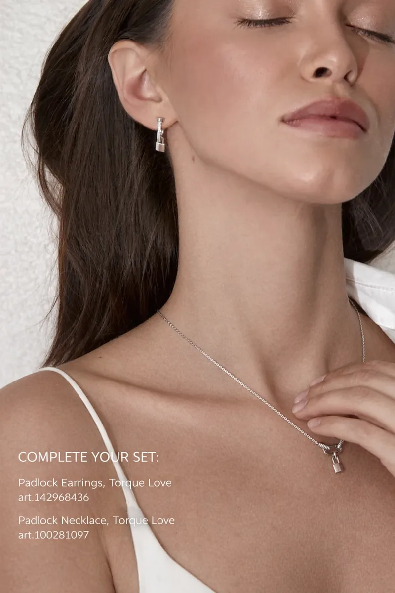 925 silver chain necklace for the neck with a lock pendant