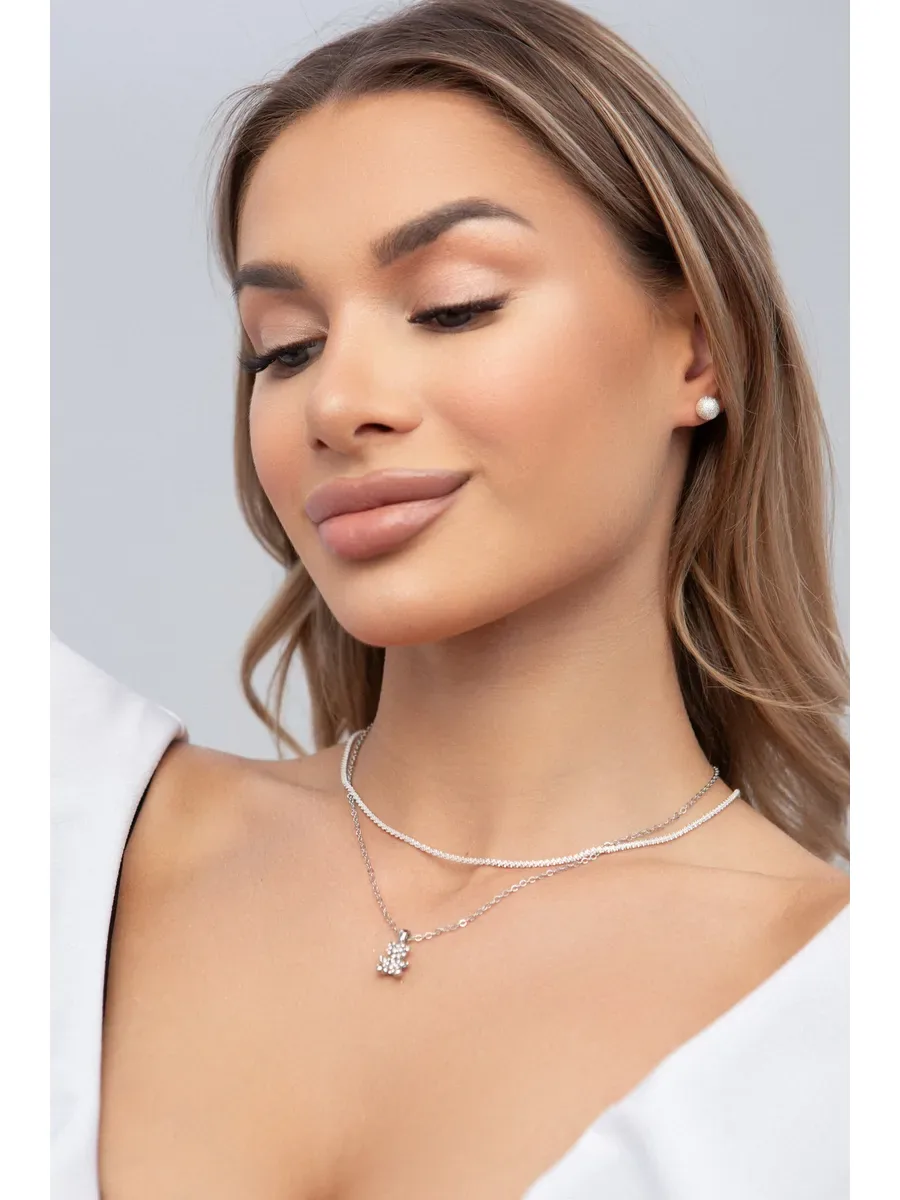 Set of necklace and earrings
