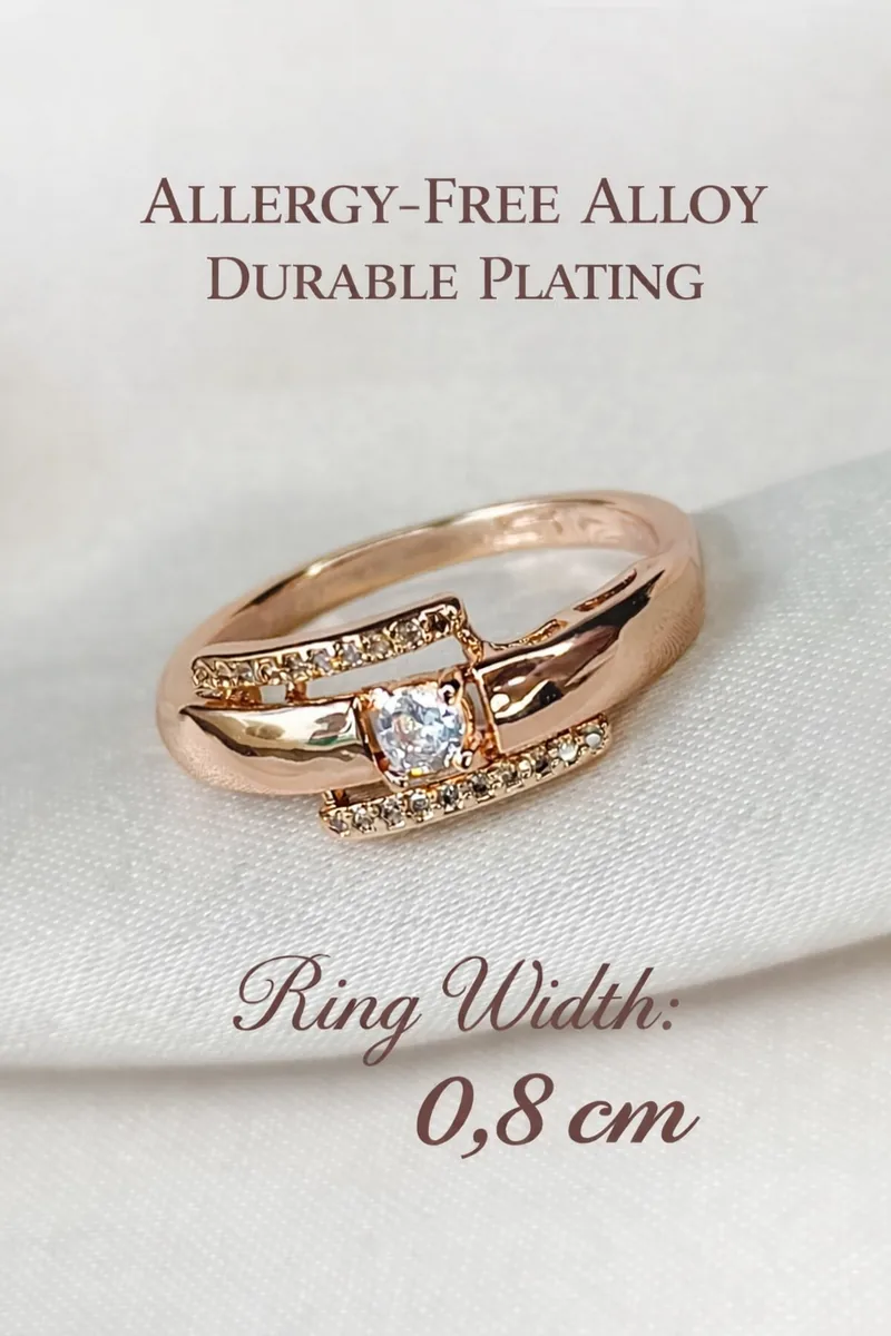 Gold plated jewelry ring with stones for hand