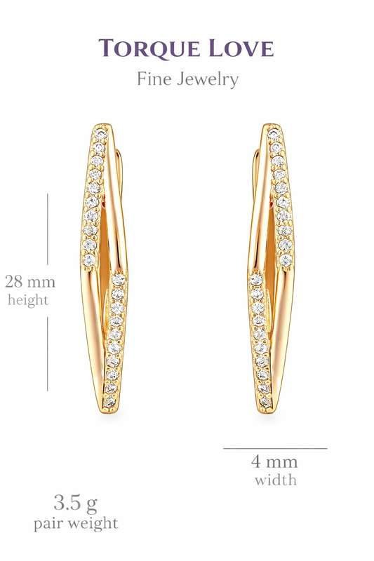 Long rhombus earrings with stones