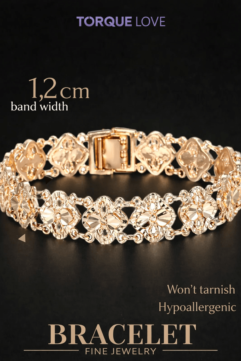 Wide women's wrist bracelet