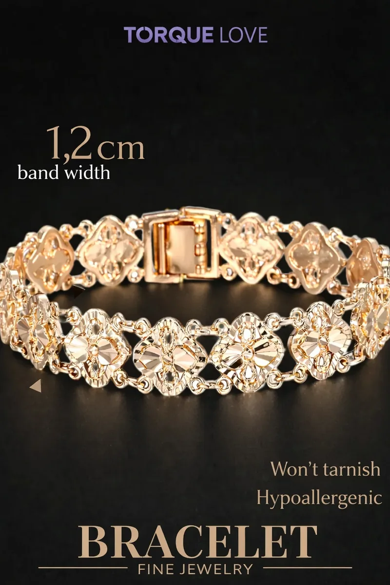 Wide women's wrist bracelet