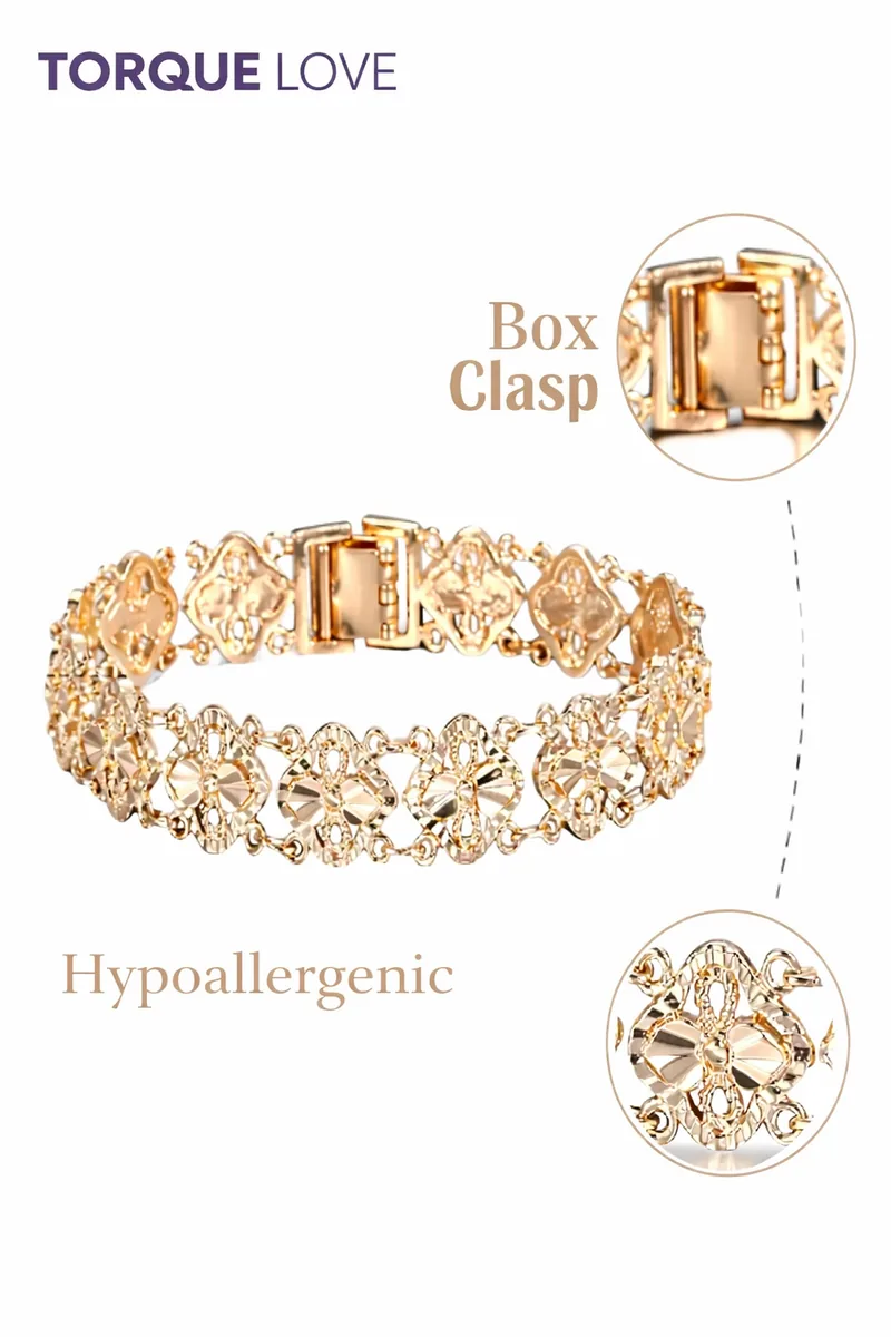 Wide women's wrist bracelet