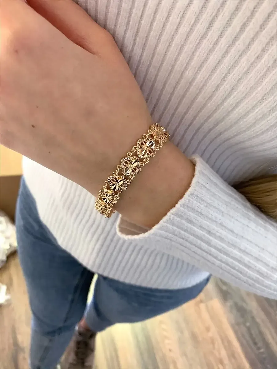 Wide women's wrist bracelet