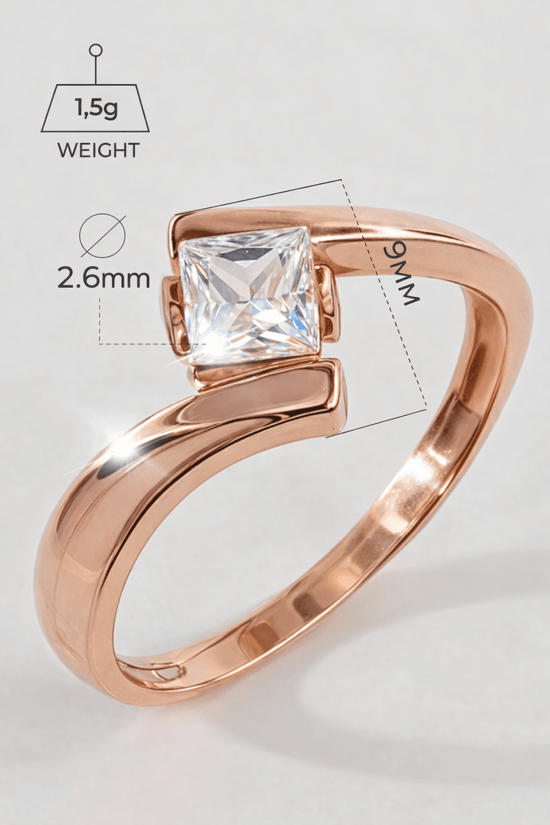 Women's gold plated ring with cubic zirconia stone jewelry