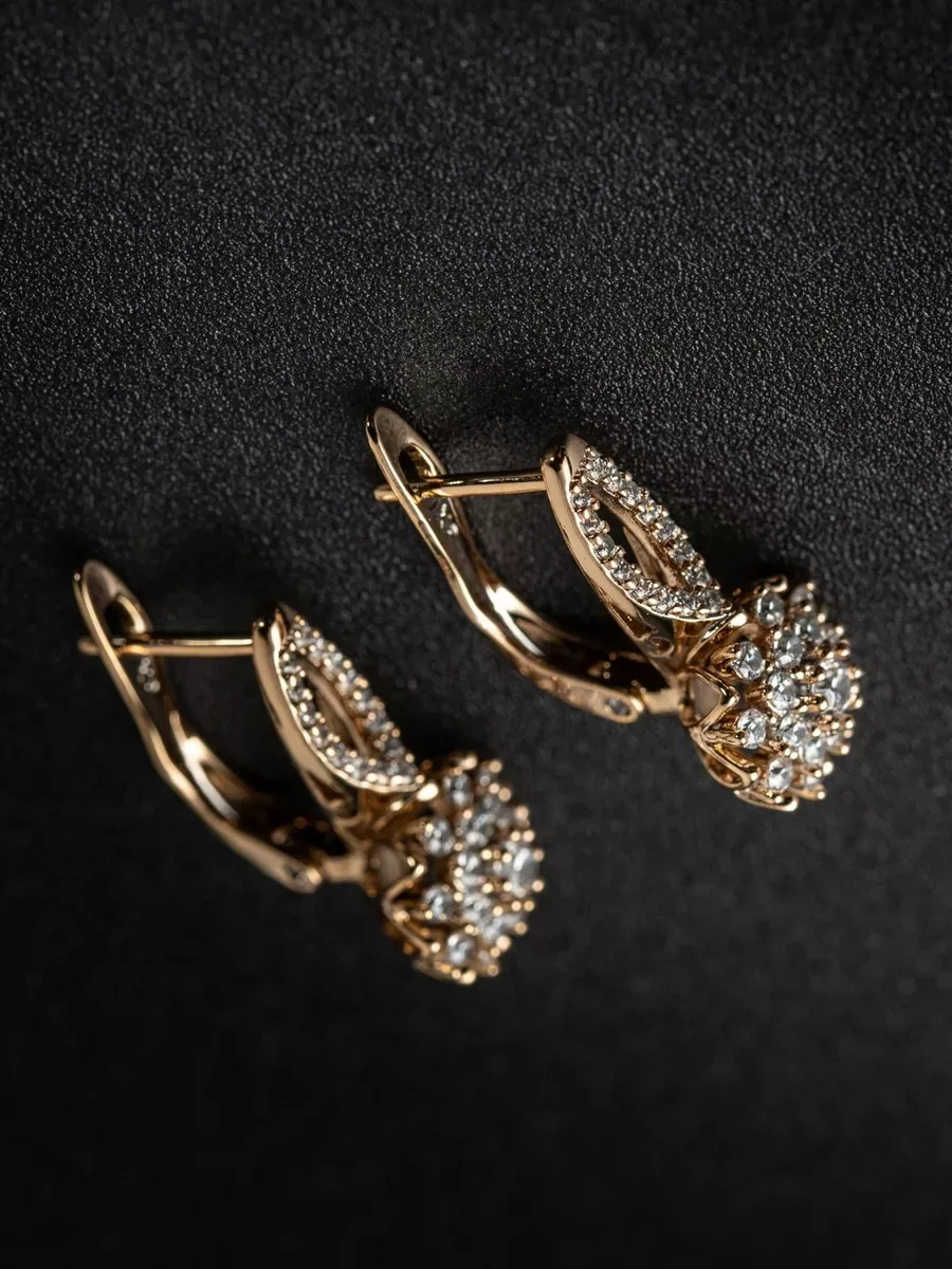 Earrings jewelry medical alloy with stones