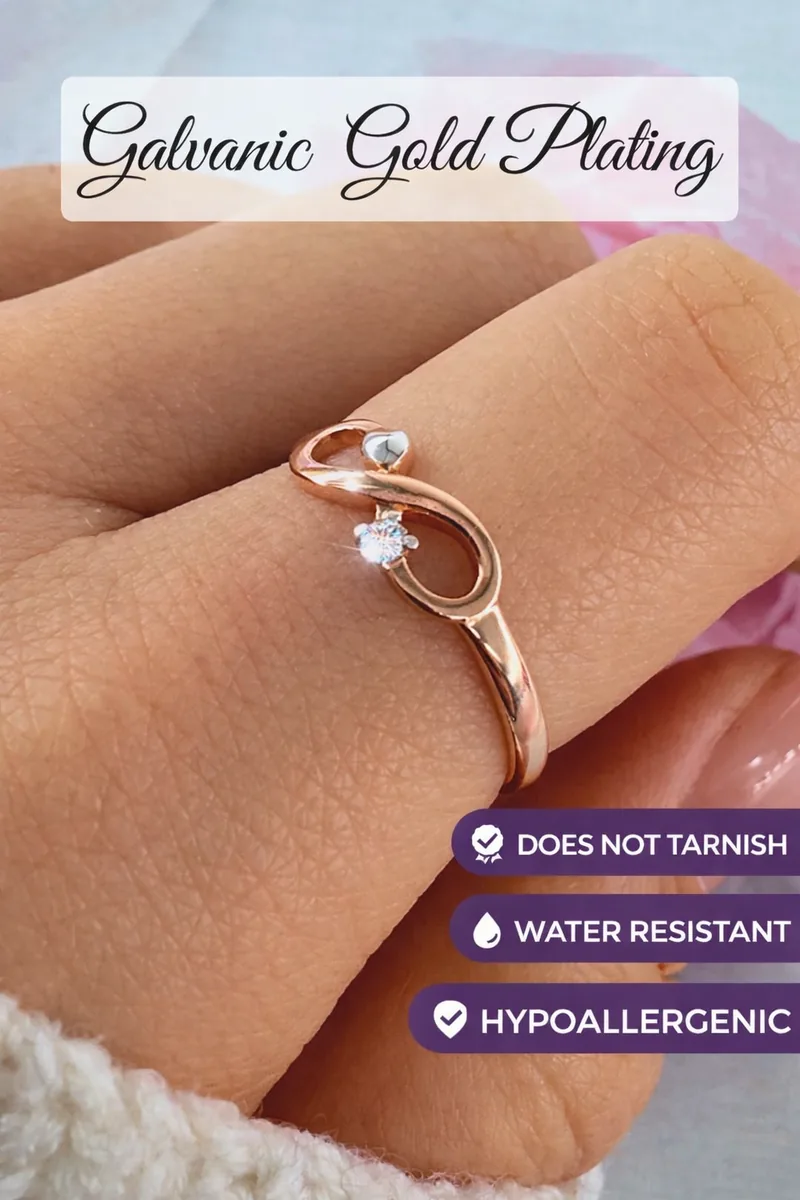 Gold plated ring jewelry heart