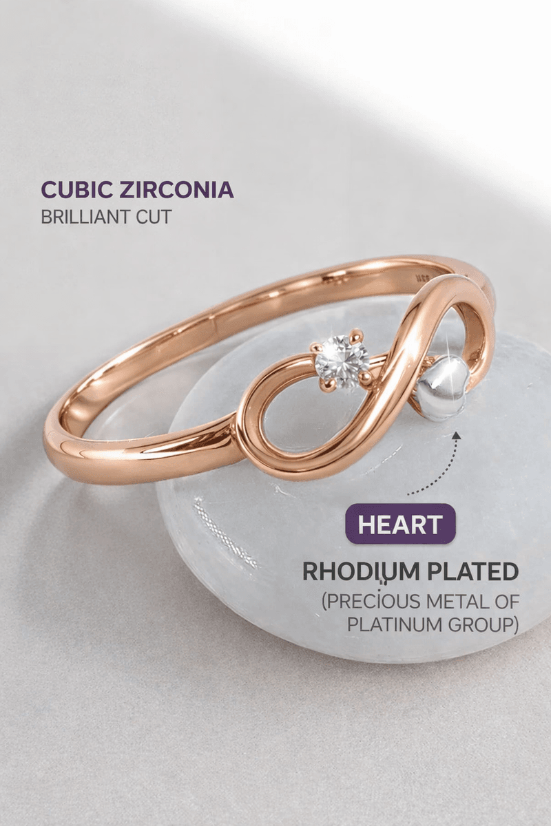 Gold plated ring jewelry heart