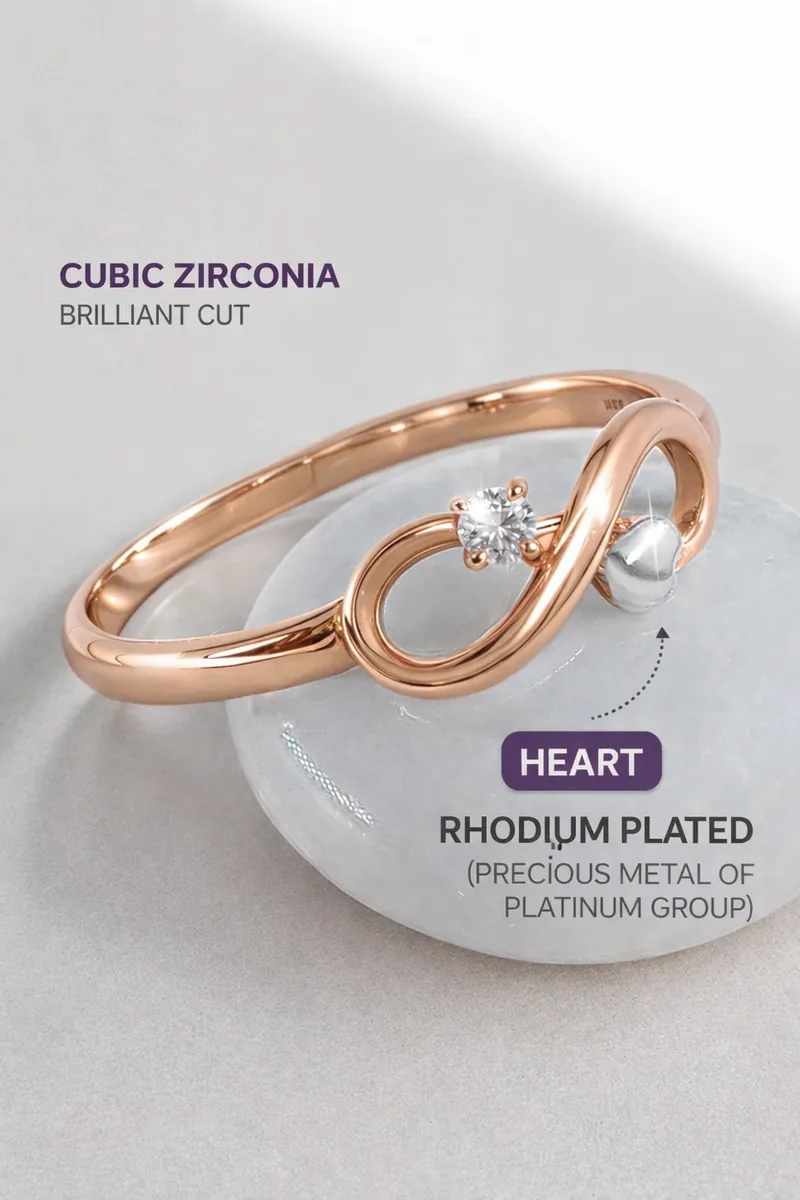 Gold plated ring jewelry heart