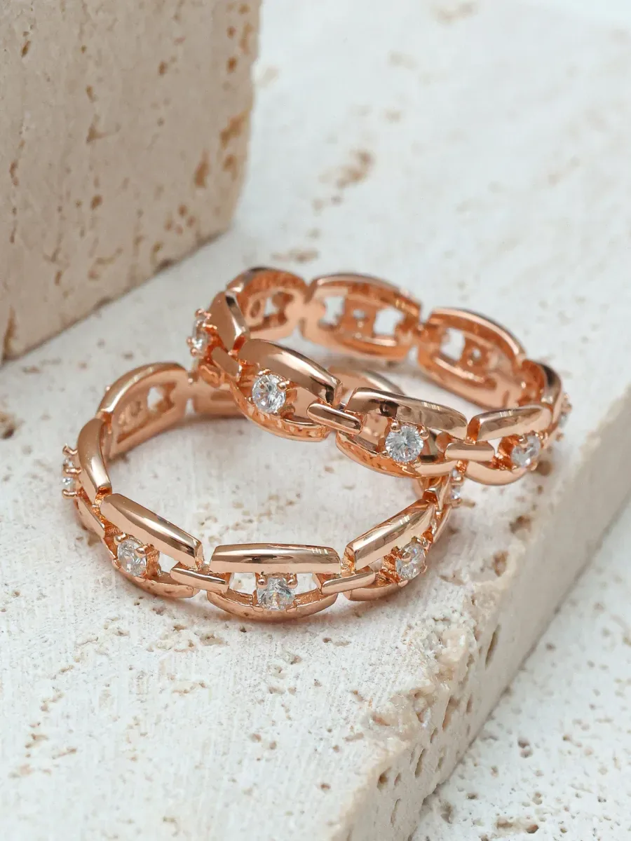 Jewelry ring with stones, gilded