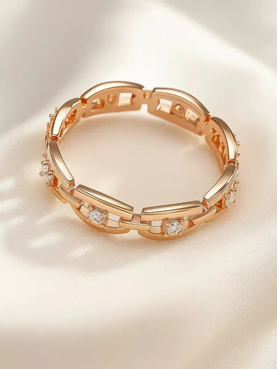 Jewelry ring with stones, gilded