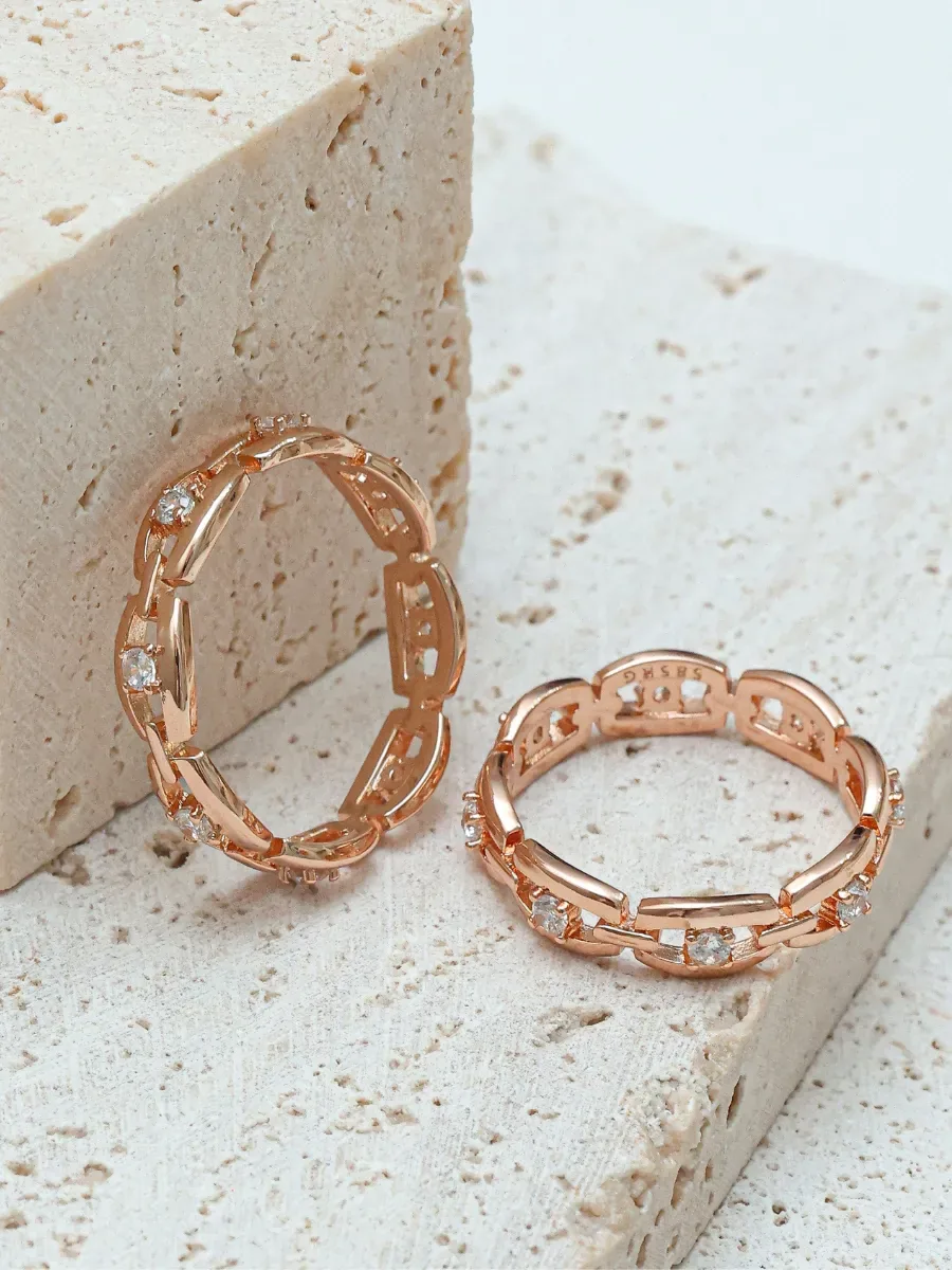 Jewelry ring with stones, gilded