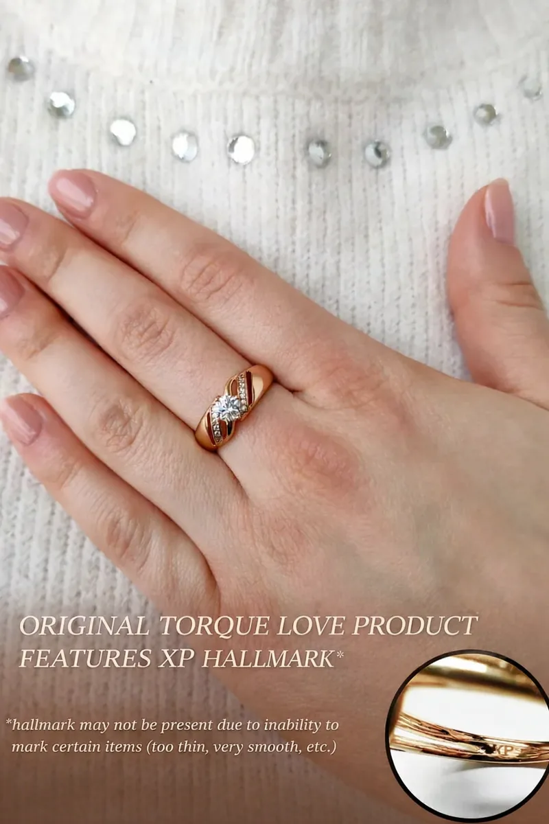 Women's medical alloy gold ring with stone