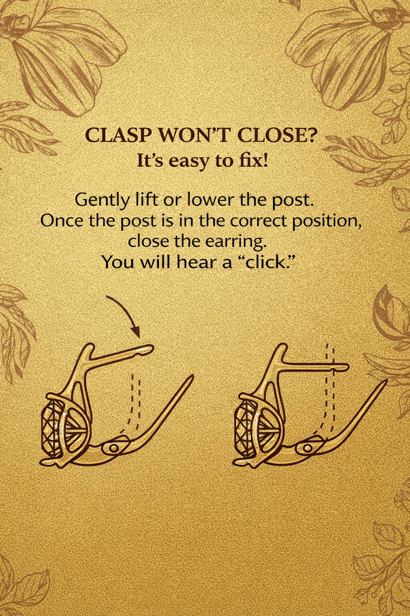 Earrings with pearls, gilded