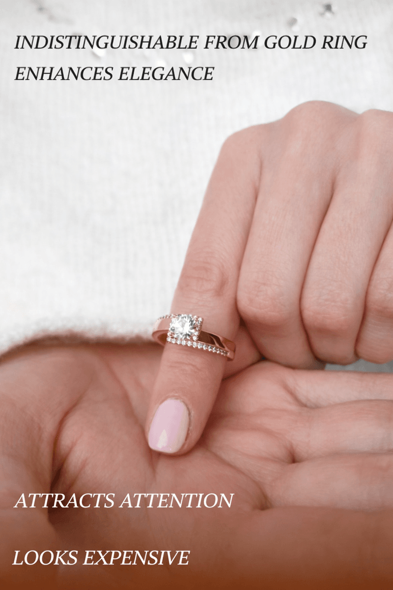 Women's medical alloy gold ring with stone