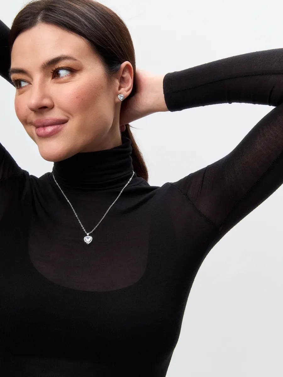 Set in Pandora style earrings ring necklace