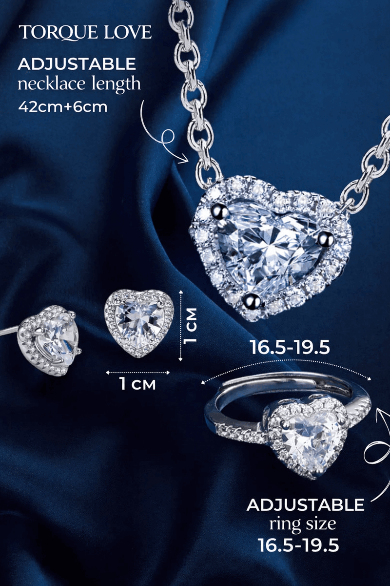 Set in Pandora style earrings ring necklace