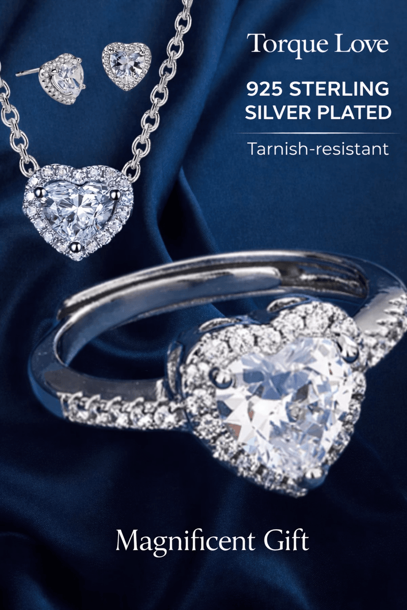 Set in Pandora style earrings ring necklace