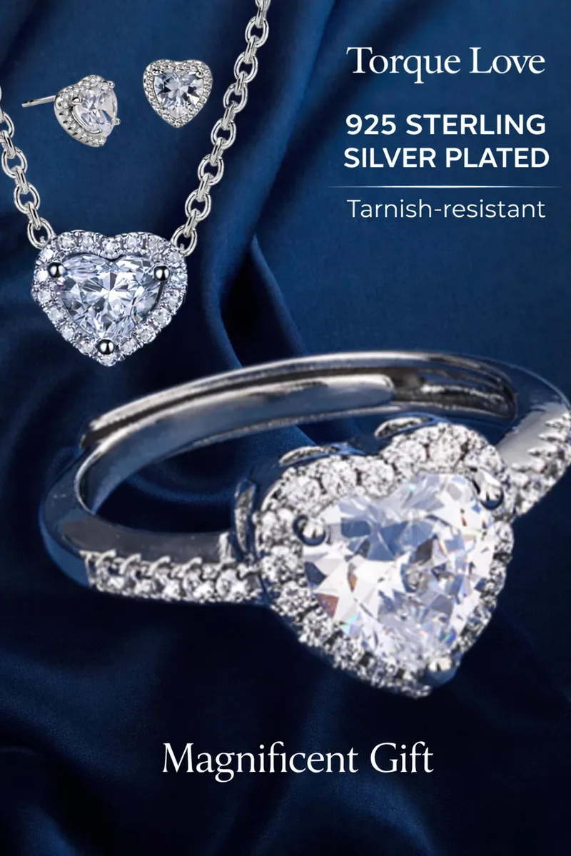 Set in Pandora style earrings ring necklace