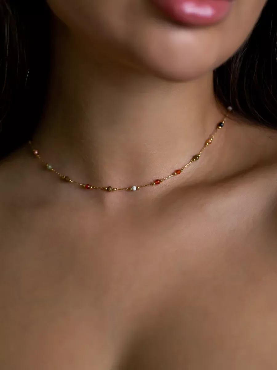 Natural stone necklace