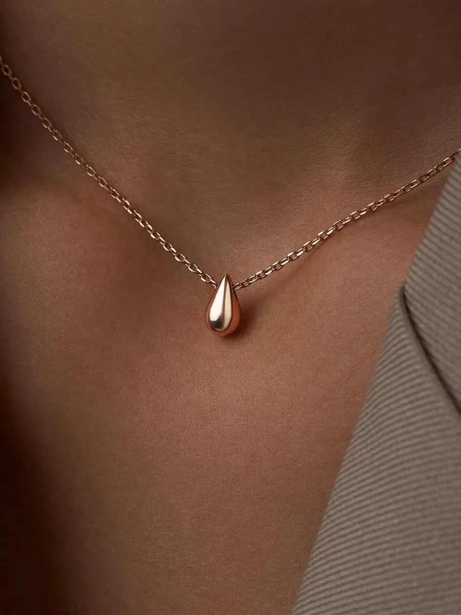 Gold Plated 925 Silver Necklace Chain with Drop Pendant