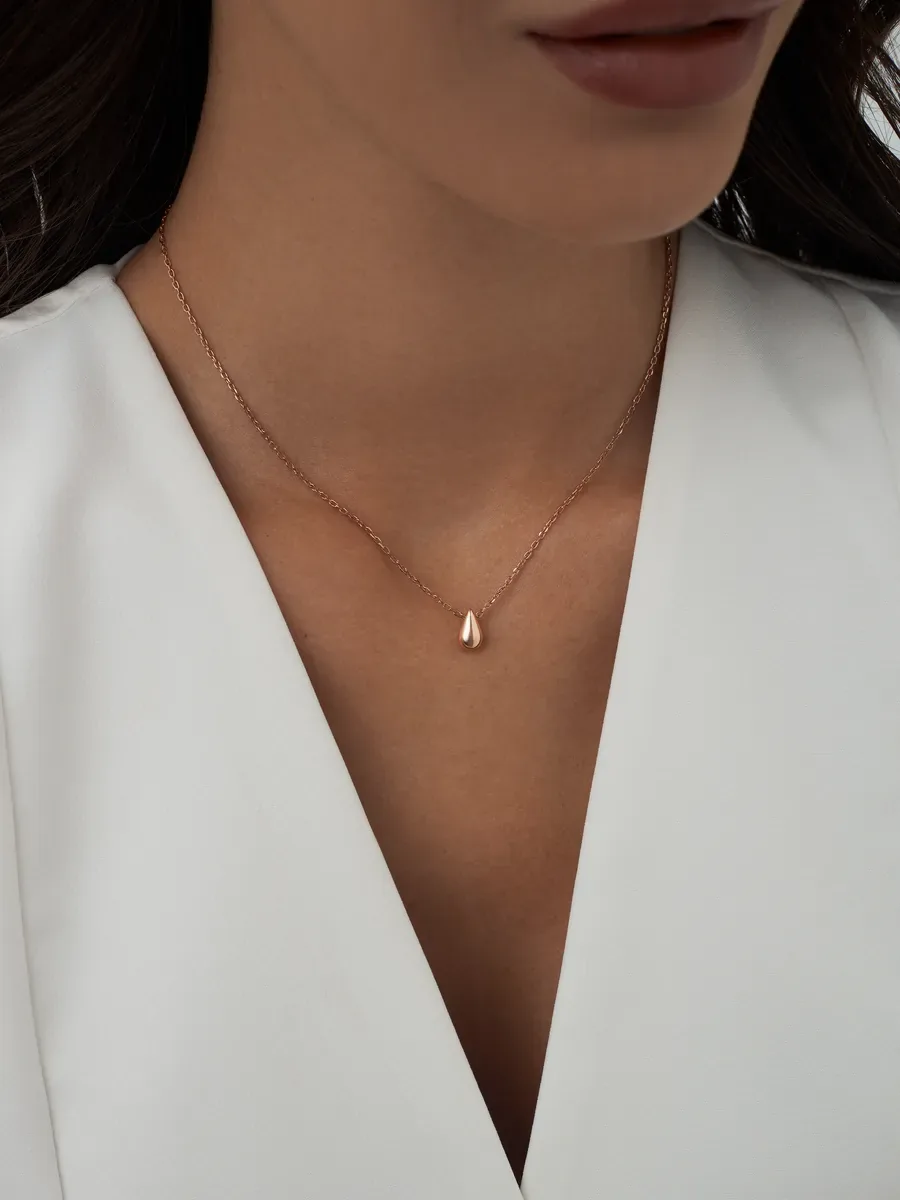 Gold Plated 925 Silver Necklace Chain with Drop Pendant