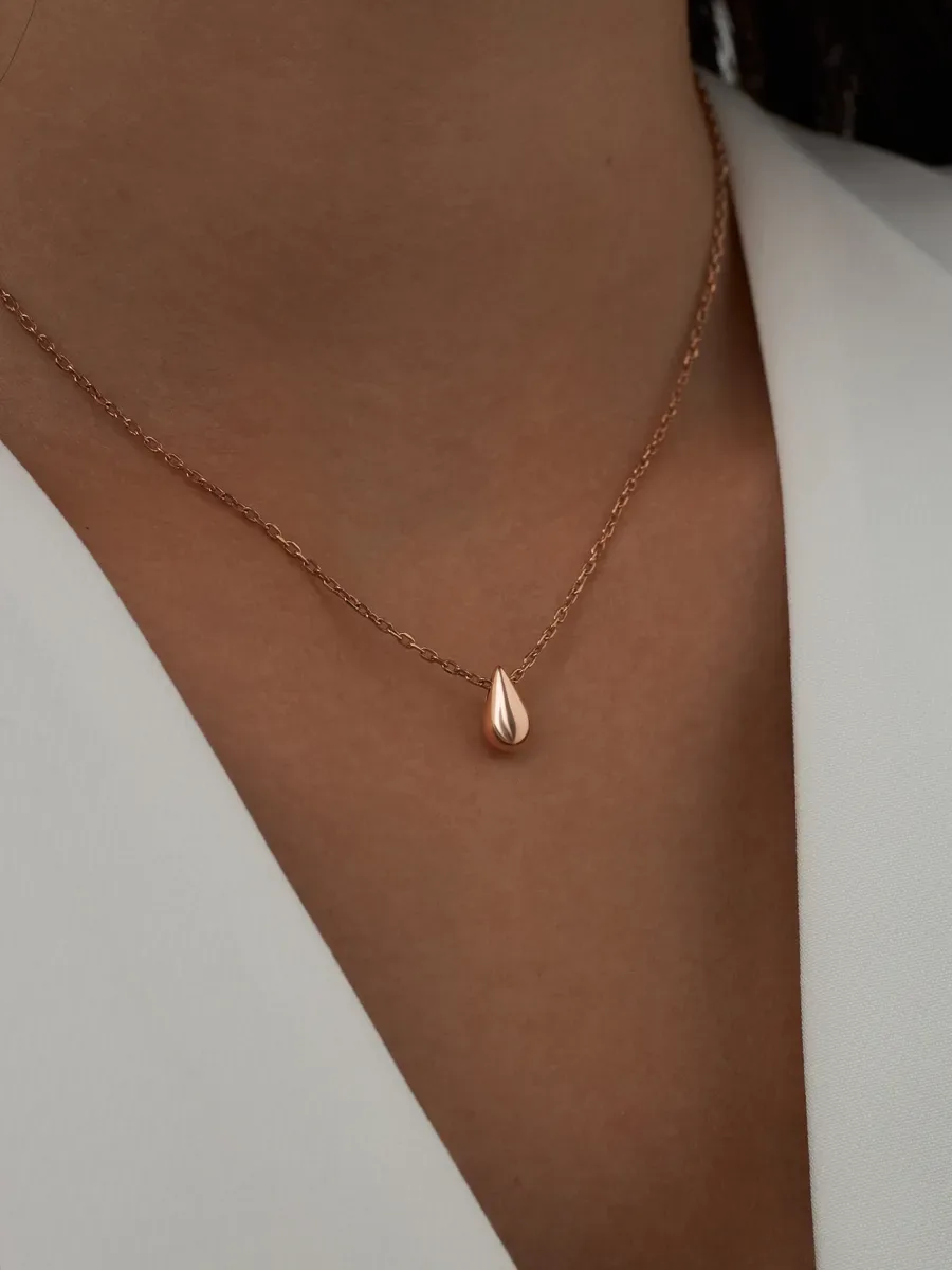 Gold Plated 925 Silver Necklace Chain with Drop Pendant