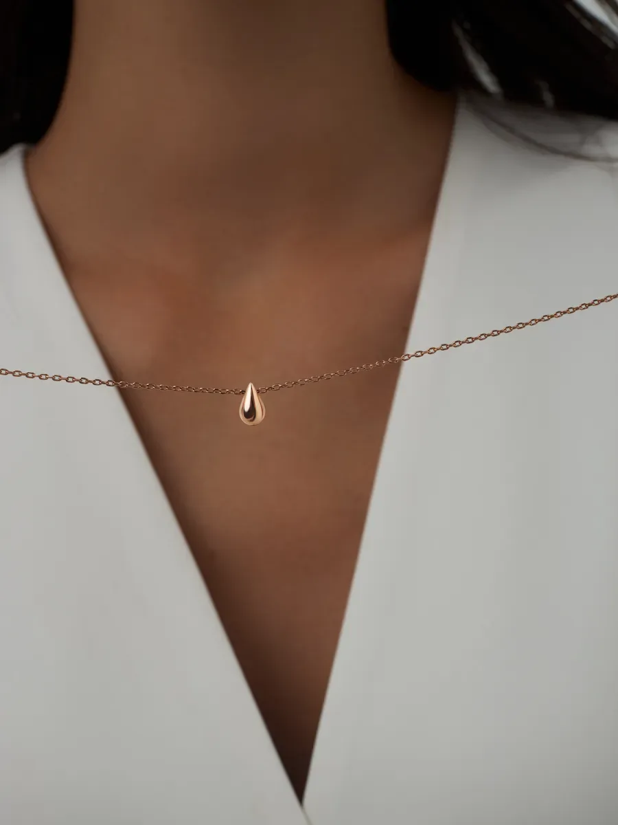 Gold Plated 925 Silver Necklace Chain with Drop Pendant