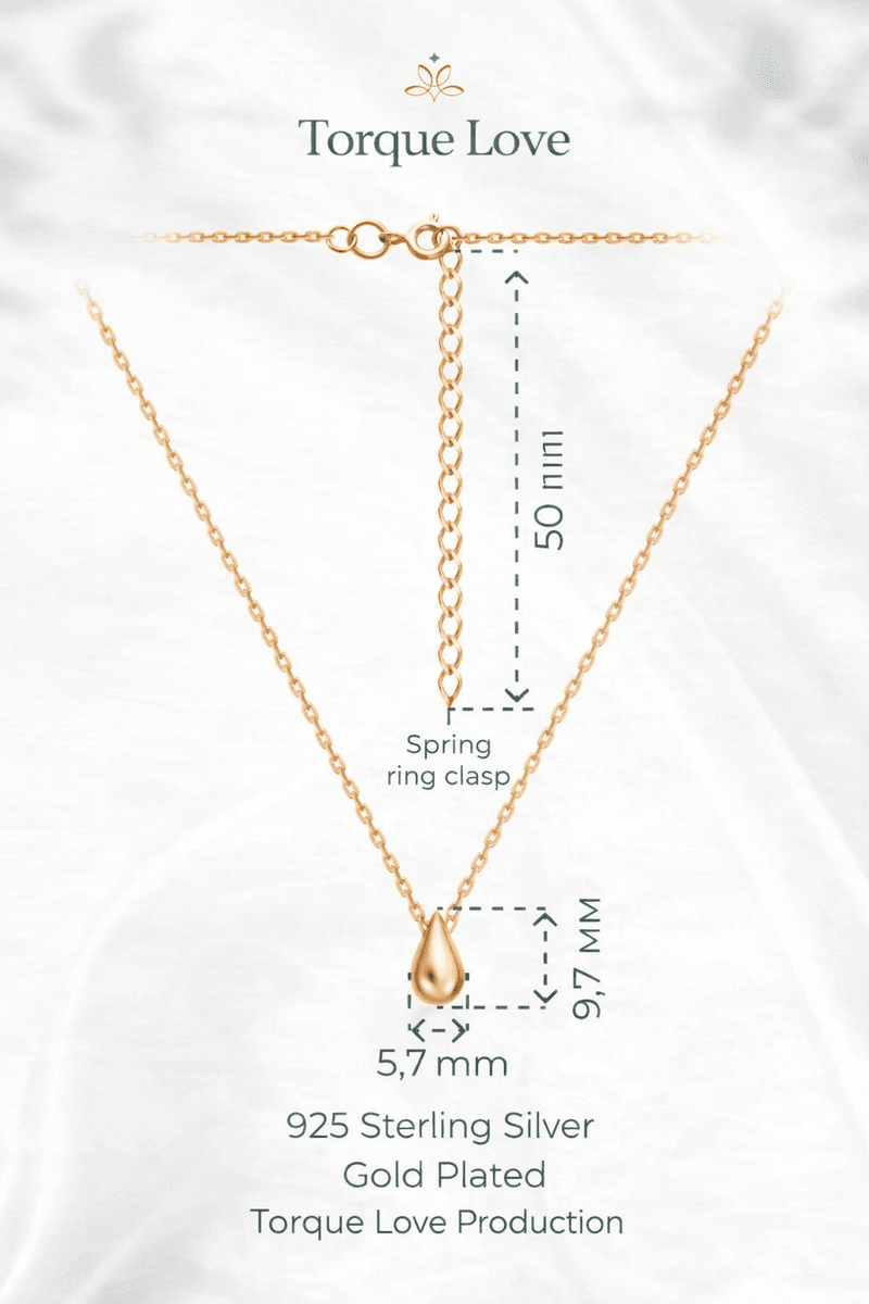 Gold Plated 925 Silver Necklace Chain with Drop Pendant