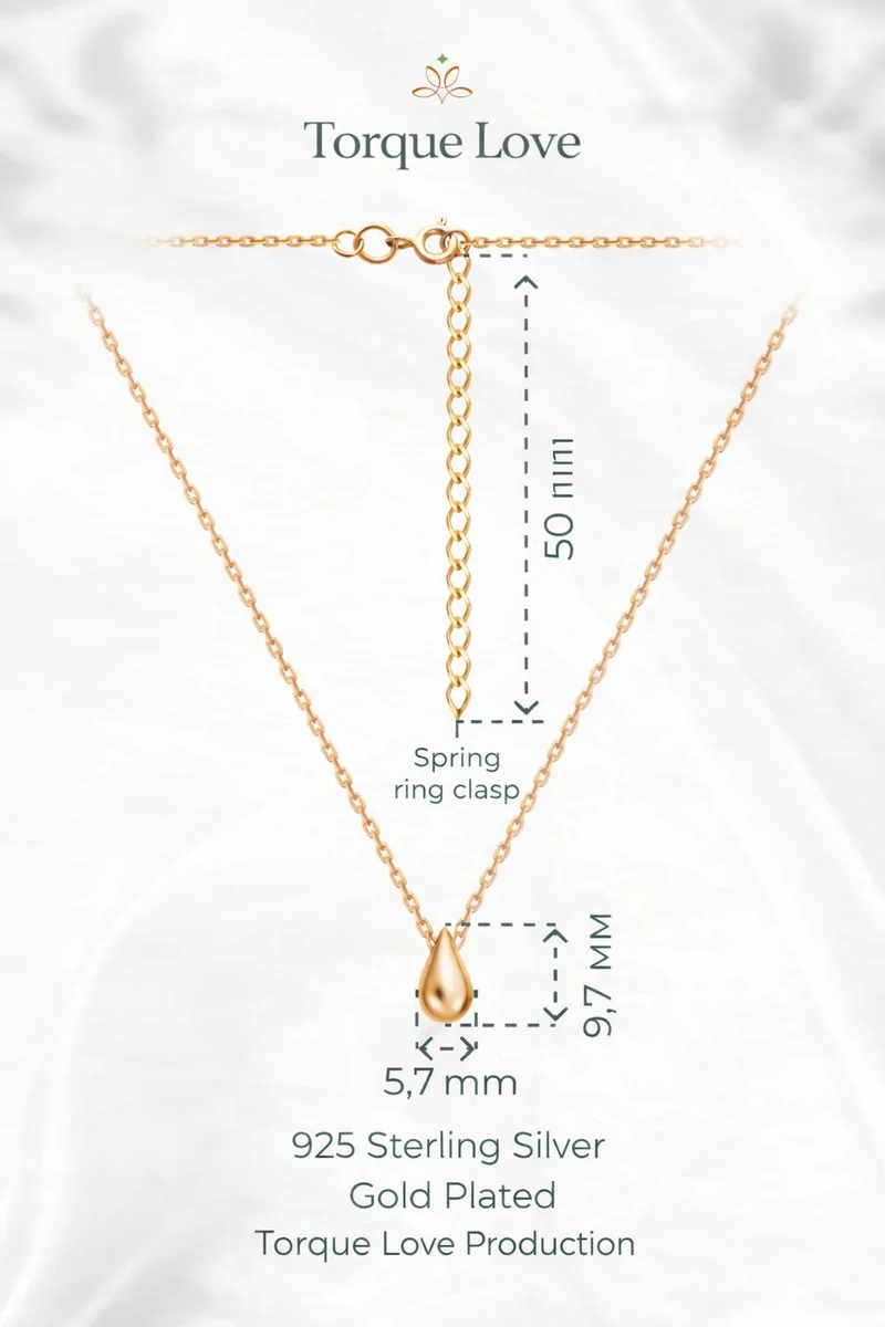 Gold Plated 925 Silver Necklace Chain with Drop Pendant