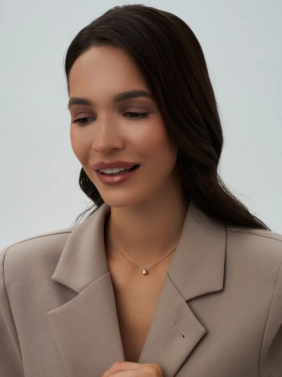 Gold Plated 925 Silver Necklace Chain with Drop Pendant