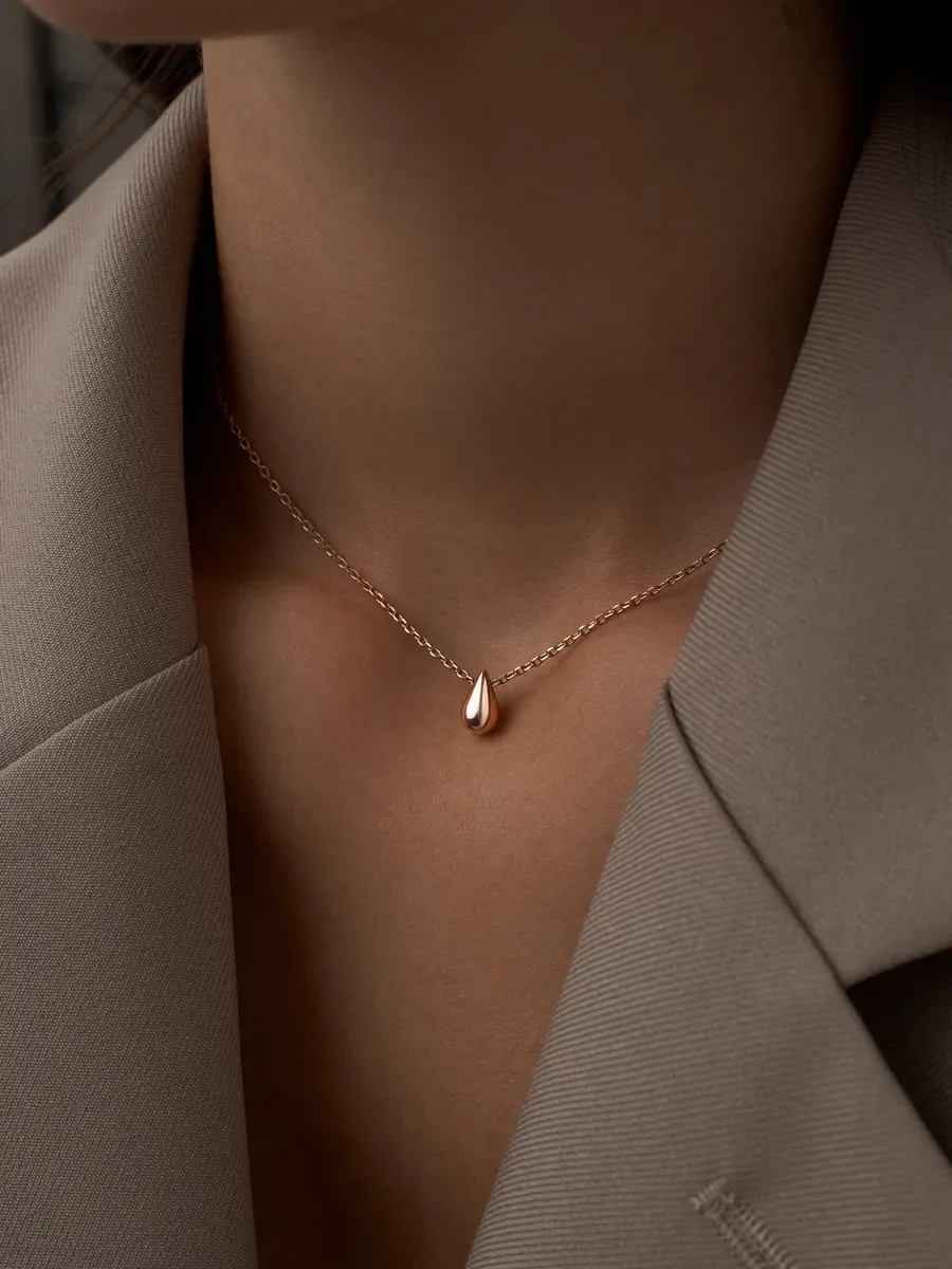 Gold Plated 925 Silver Necklace Chain with Drop Pendant