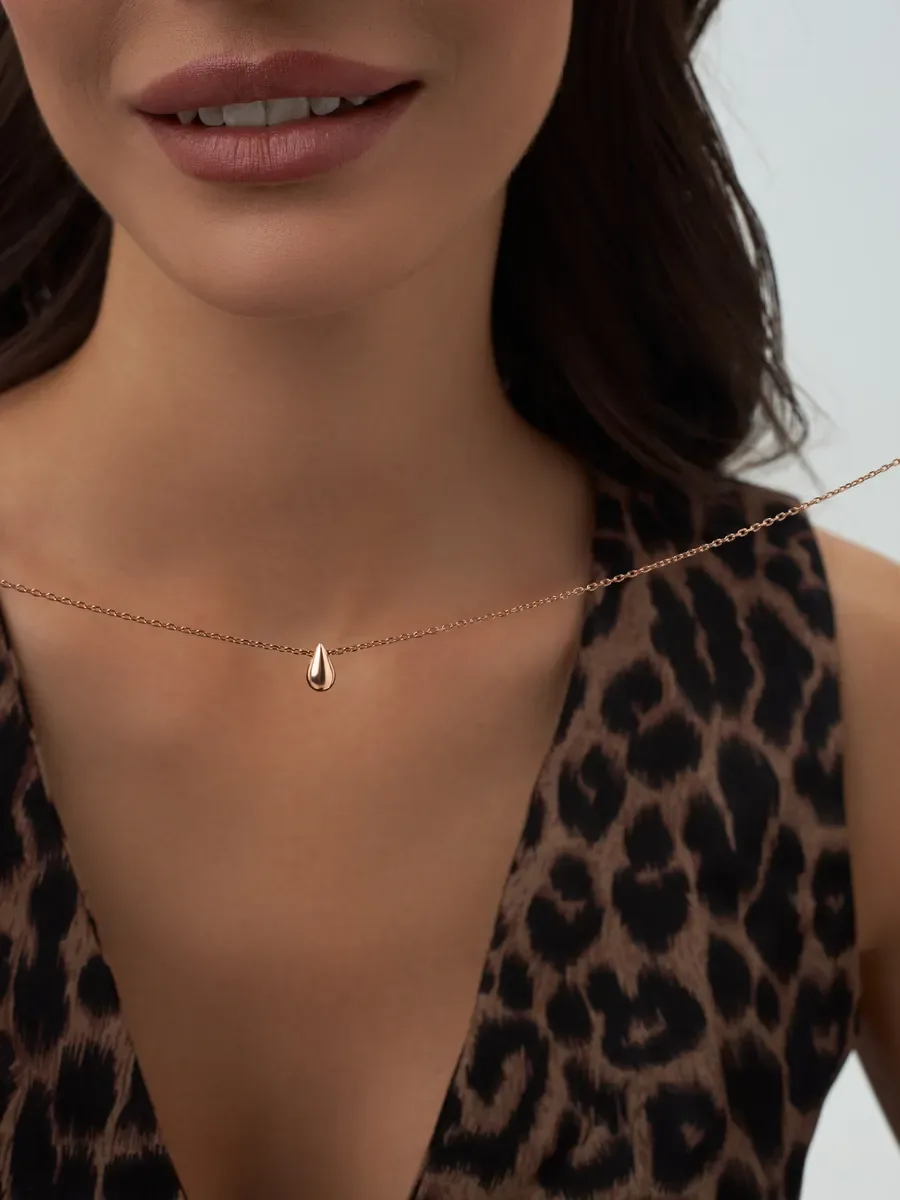 Gold Plated 925 Silver Necklace Chain with Drop Pendant