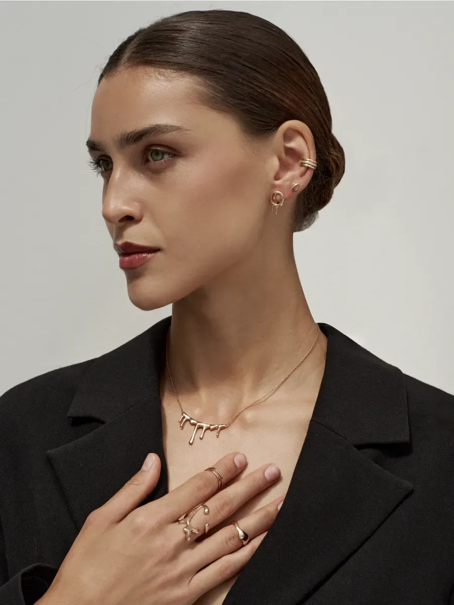 Necklace 925 silver chain with drop pendant with gold plated