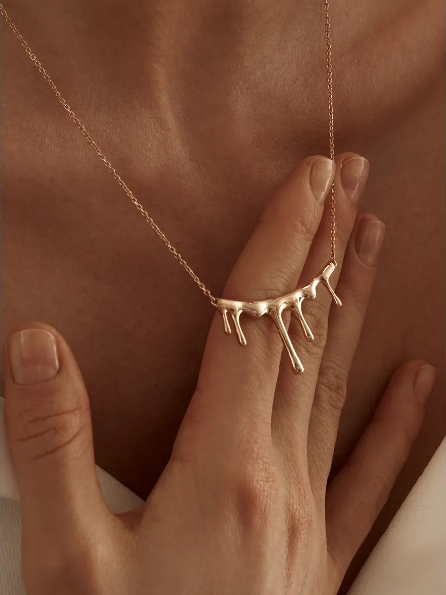 Necklace 925 silver chain with drop pendant with gold plated