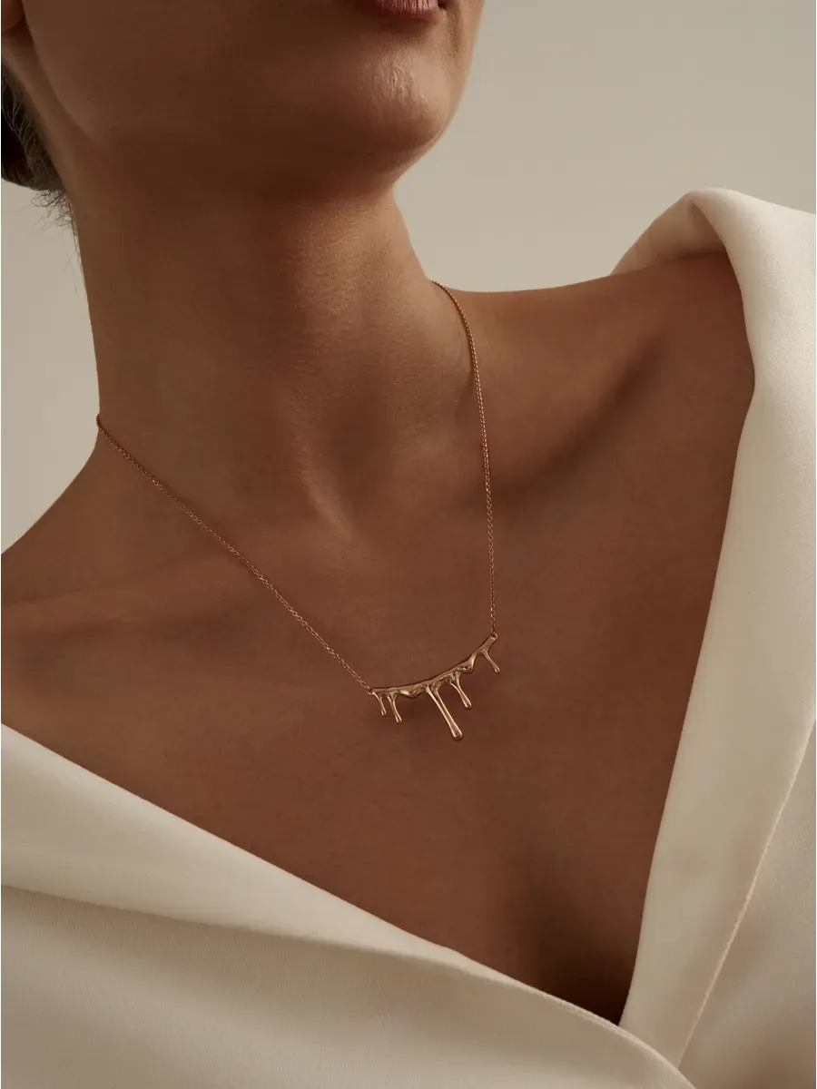 Necklace 925 silver chain with drop pendant with gold plated