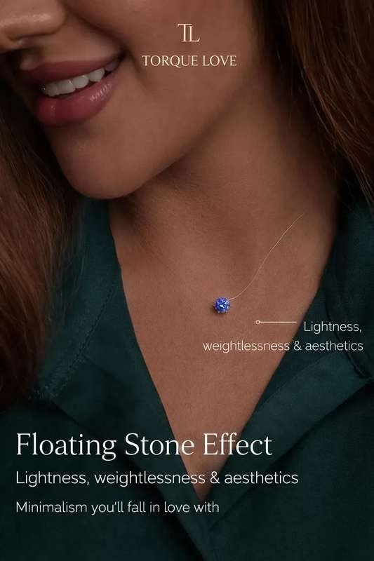 Necklace on a fishing line pendant on the neck silver pendant women's cubic zirconia
