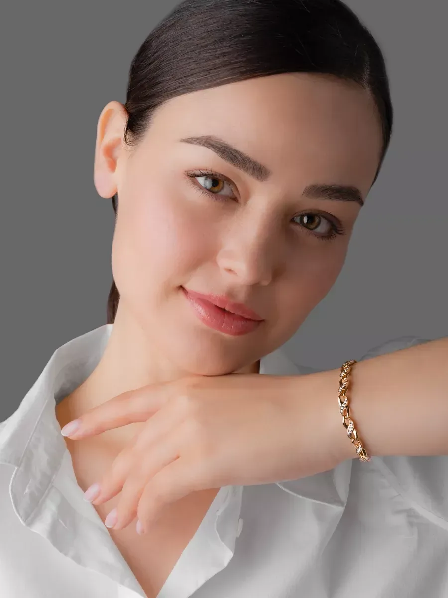 Gold jewelry hand bracelet
