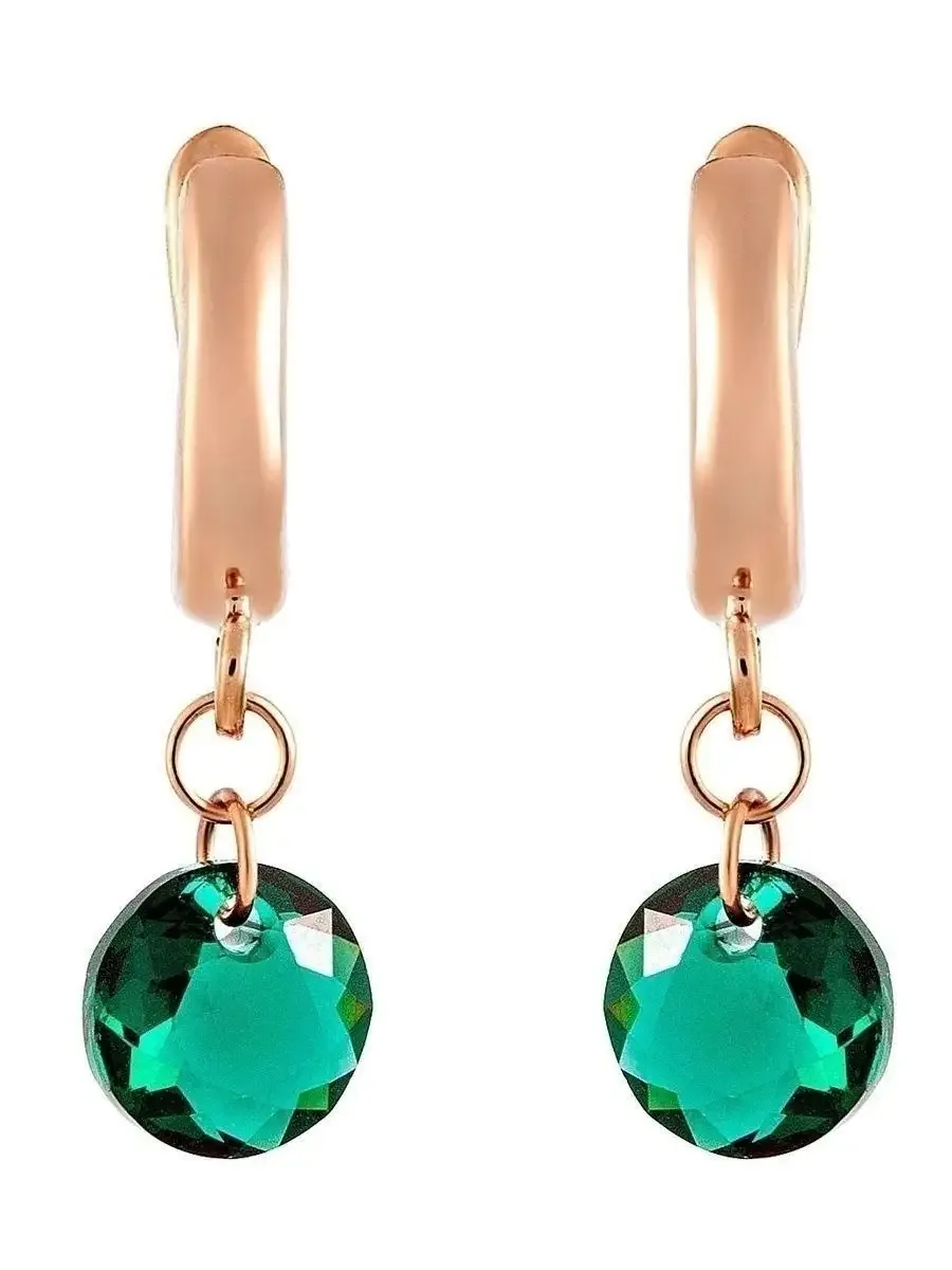 Dangle earrings with green stones crystal Swarovski La Muse